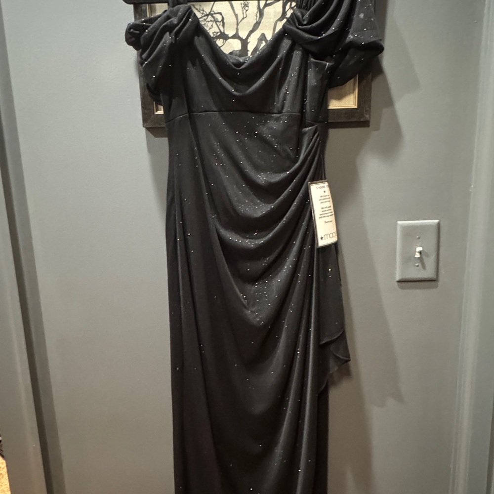 Alex Evenings One Shoulder Black Dress with Sparkle